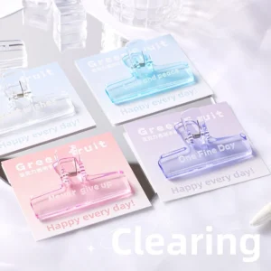 Set Of 4 Minimalist Transparent Acrylic Folder Clip