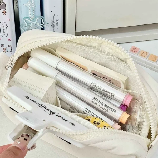 Simple Solid Color Square Pencil Case